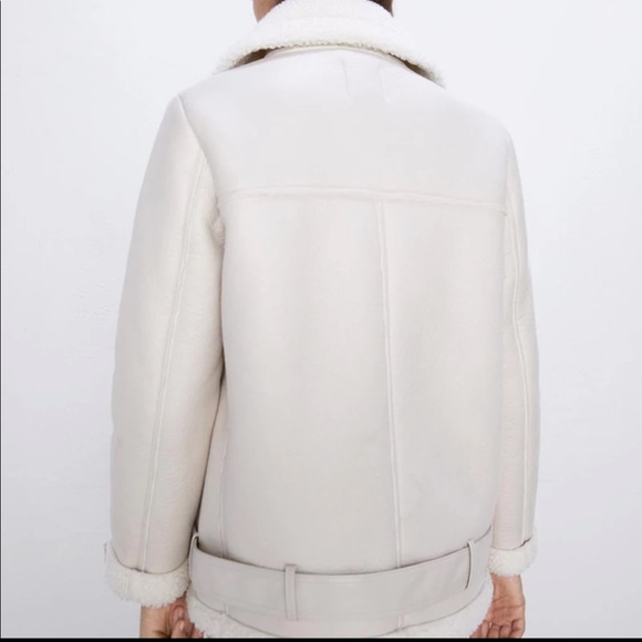 Beige shearling jacket - Picture 6 of 8